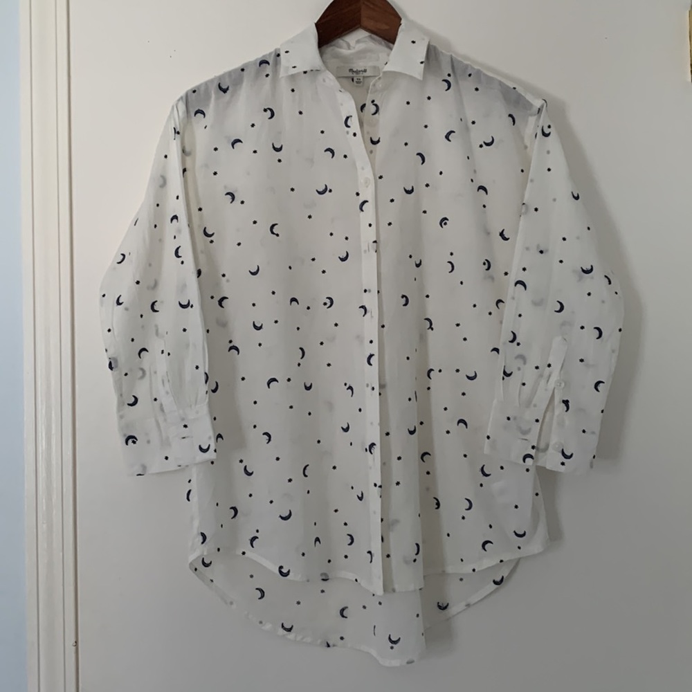 Madewell moon & stars button down top XS
